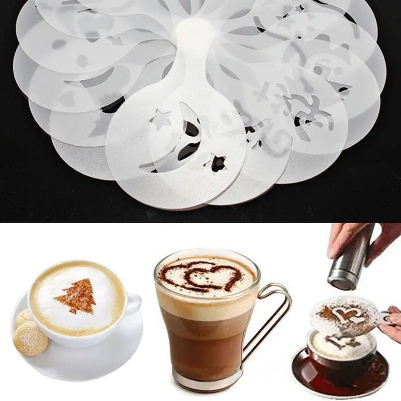 16 шт./компл. трафарет для бариста капучино кофе форма молока капкейков Spra
