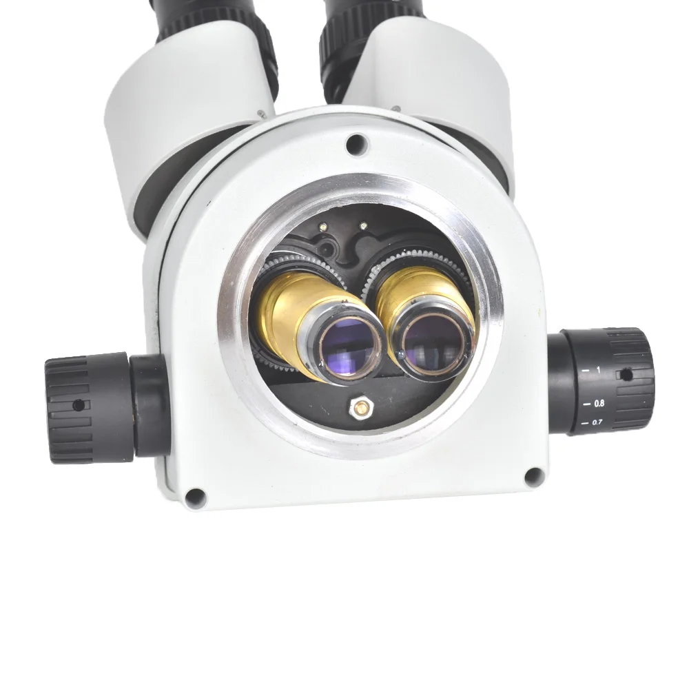 Белая тринокулярная микроскопическая стереоголовка для микроскопа 7X 45X 3.5X 90X с