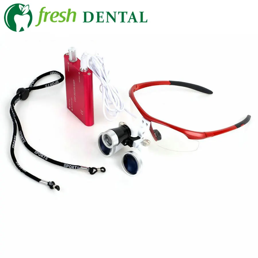 Dental LED Head Loupes Dental Glasses 3.5X 420mm Light Lamp Portable Dental Equipment Surgical Medical CE Proved SL703