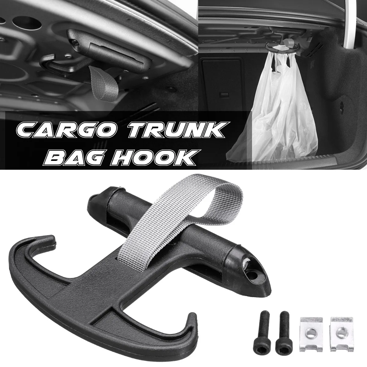 Черный автомобильный грузовой крючок для сумки в багажник держатель вешалка VW