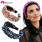 Molans Рождественская черная повязка на голову с блестками, простые широкие повязки на голову, блестящая повязка на голову для мытья лица, женские повязки для волос