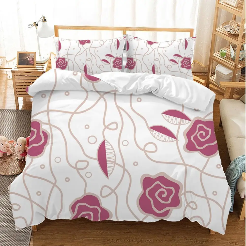 

45 Duvet Cover Set Flower bedding Comfortable Full Size Comforter Bedding Sets BE45016