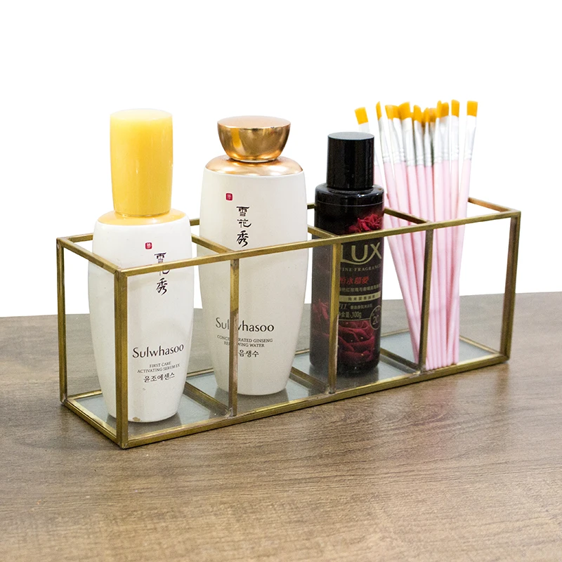 Акриловый Органайзер с 4 отделениями для хранения косметических кистей