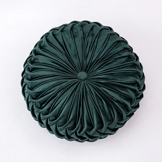 Green 38*38x10 см Европейский стиль круглая подушка для сиденья/задней подушки или как диван Подушка Кровать Подушка бархатная ткань Подушка для стула - Цвет: Green