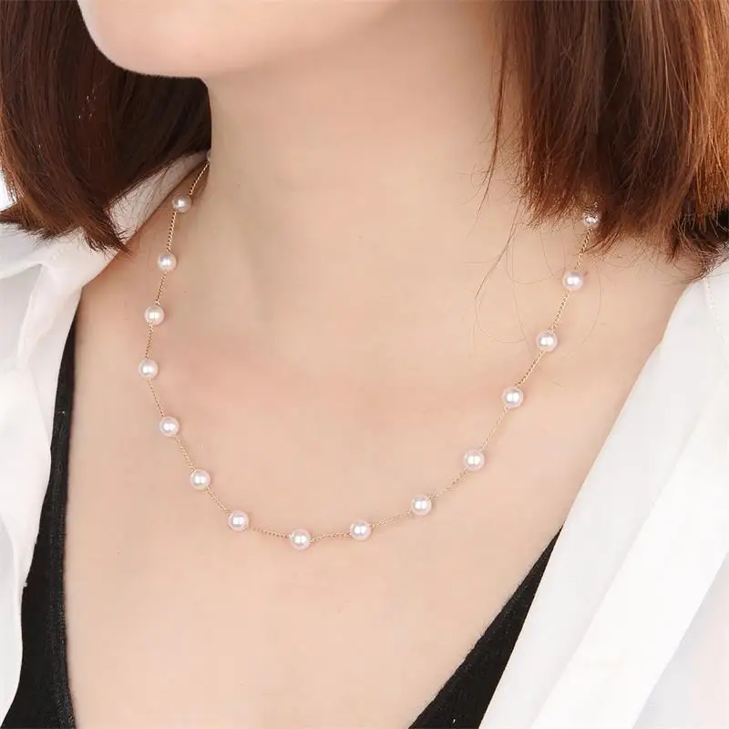 Колье и серьги женские с жемчужной цепочкой в Корейском стиле | Украшения