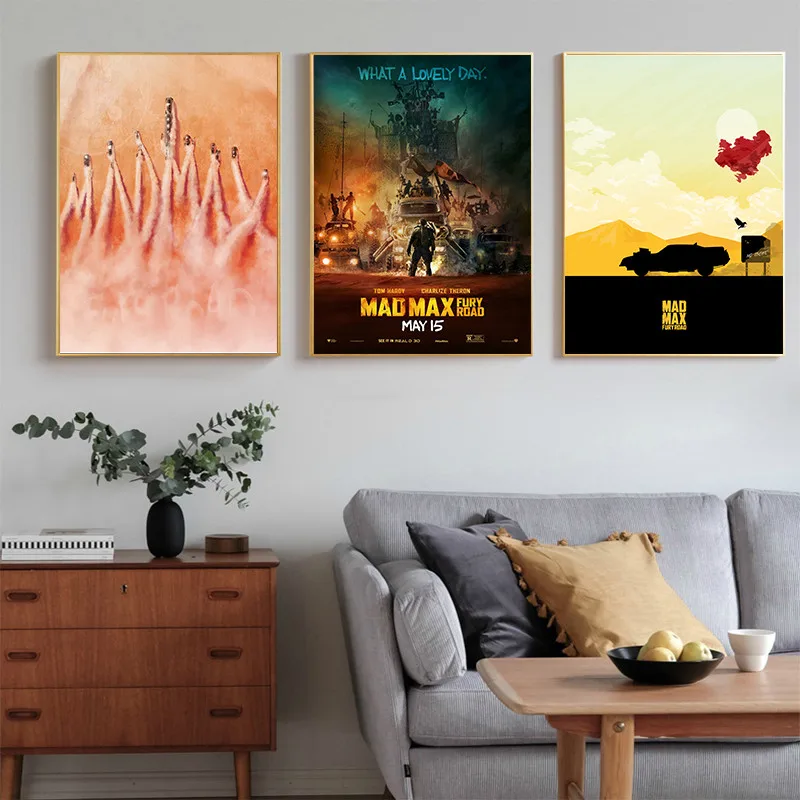 

Классическая серия фильмов Mad Max Art, домашний декор, картина с белым покрытием, плакат для кафе, спальни, гостиной, дивана, Настенный декор