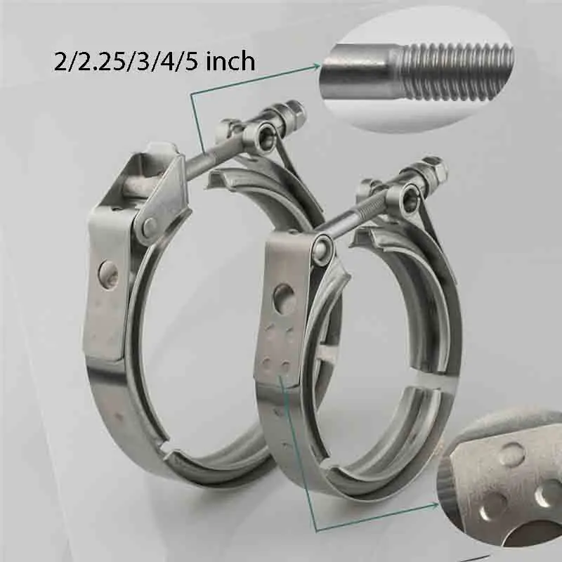 

V band Clamp Universal Stainless steel 2/2.25/3/4/5 inch exhaust downpipe V band clamp clip High Quality