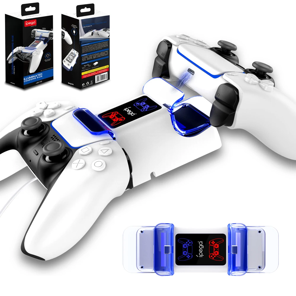 

PS5 Controller Charger Double USB Fast Charging Docking Station Stand & LED Indicator for Sony PS 5 Controllers