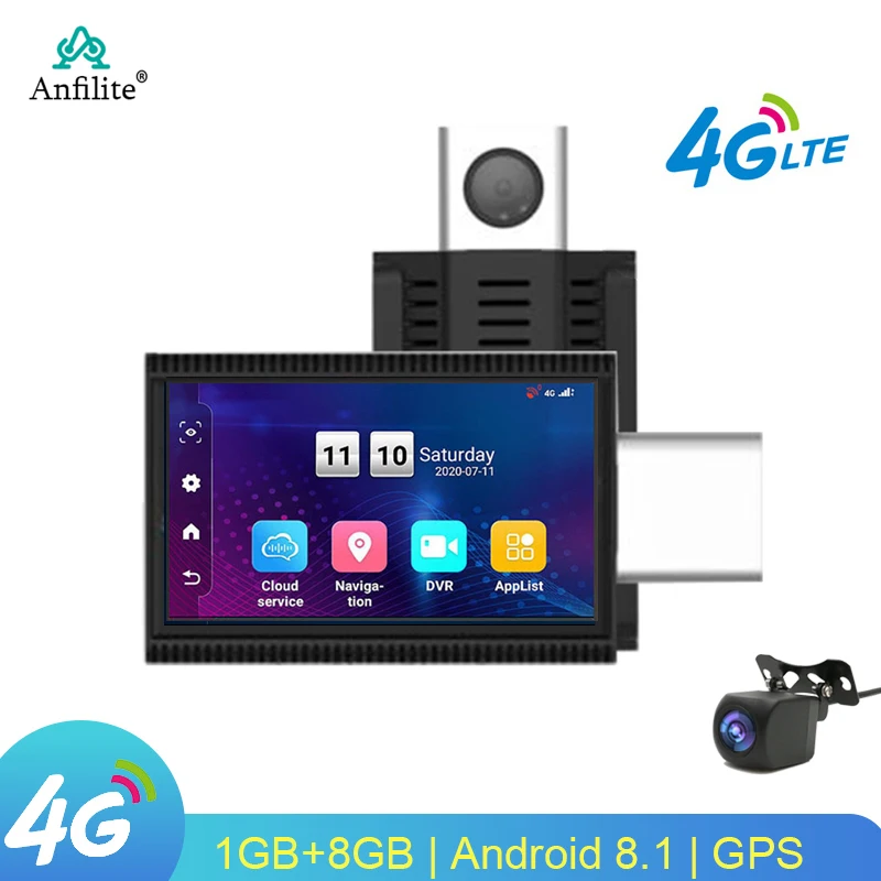 Автомобильный видеорегистратор 4G 3 дюйма GPS-навигация ADAS двойная камера запись