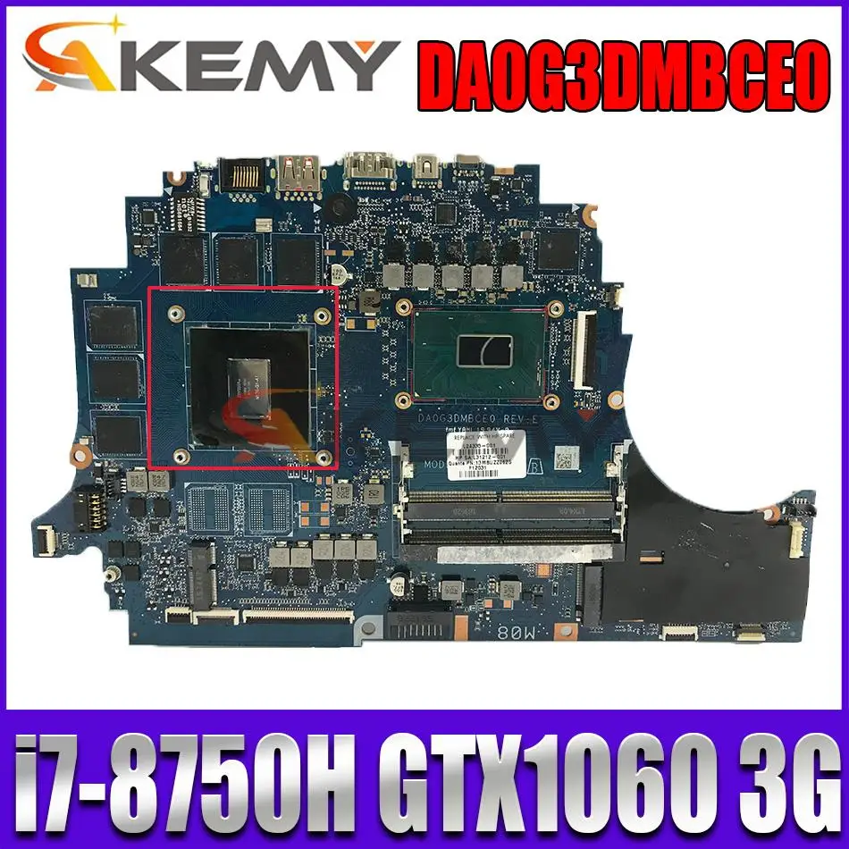 

Fully tested 100% work Laptop Motherboard DA0G3DMBCE0 FOR HP 15-DC WITH I7-8750H I7-8750 GTX1060 3GB