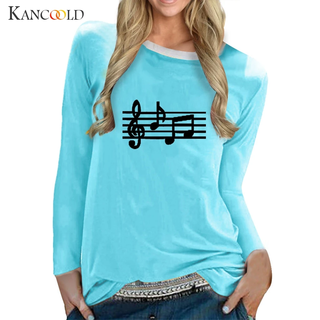 Женские повседневные модные однотонные Топы KANCOOLD с музыкальным принтом Джокер