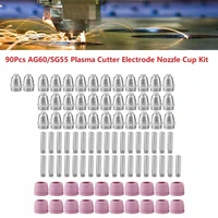 90 pcs ag60 sg55 plasma cutting machine consumables kit 35 electrodes35 nozzles20ceramic shield cups welding repair supplies