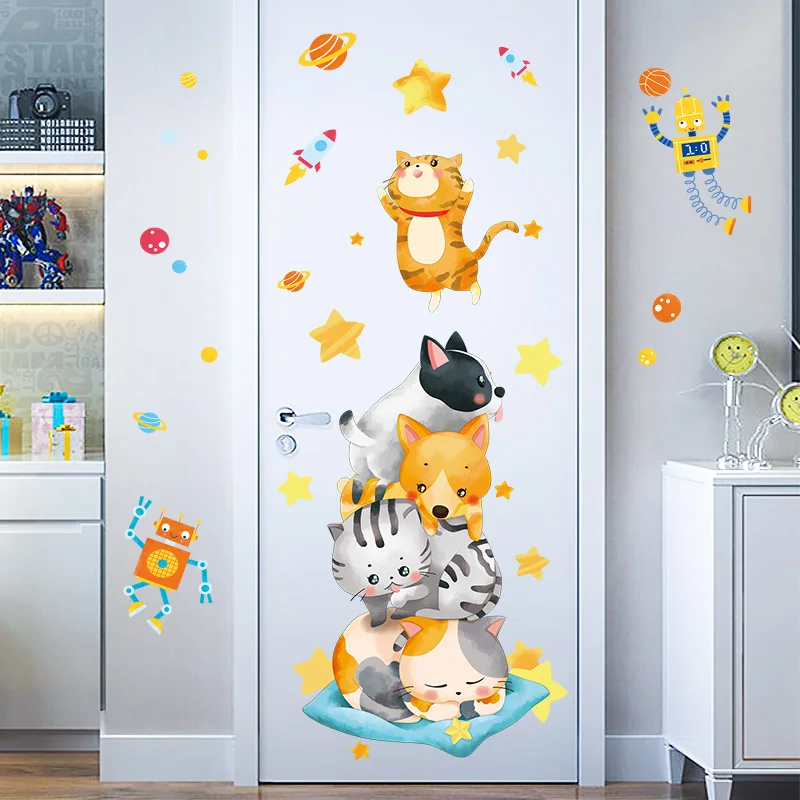 Космические воздушные дорожные настенные наклейки для детских комнат шары ПВХ