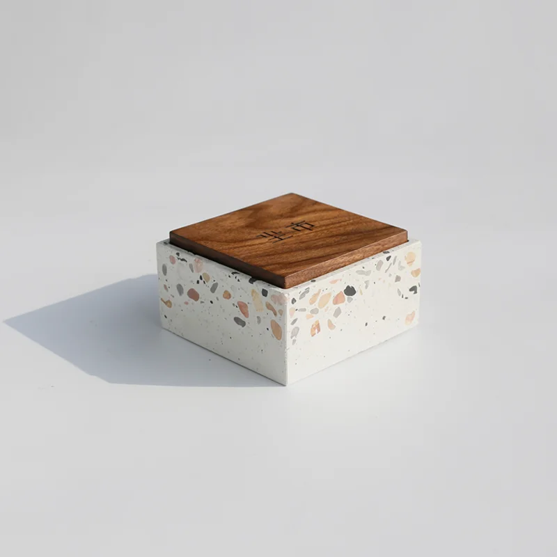 Домашний Декоративный логотип индивидуальная цементная шкатулка для ювелирных