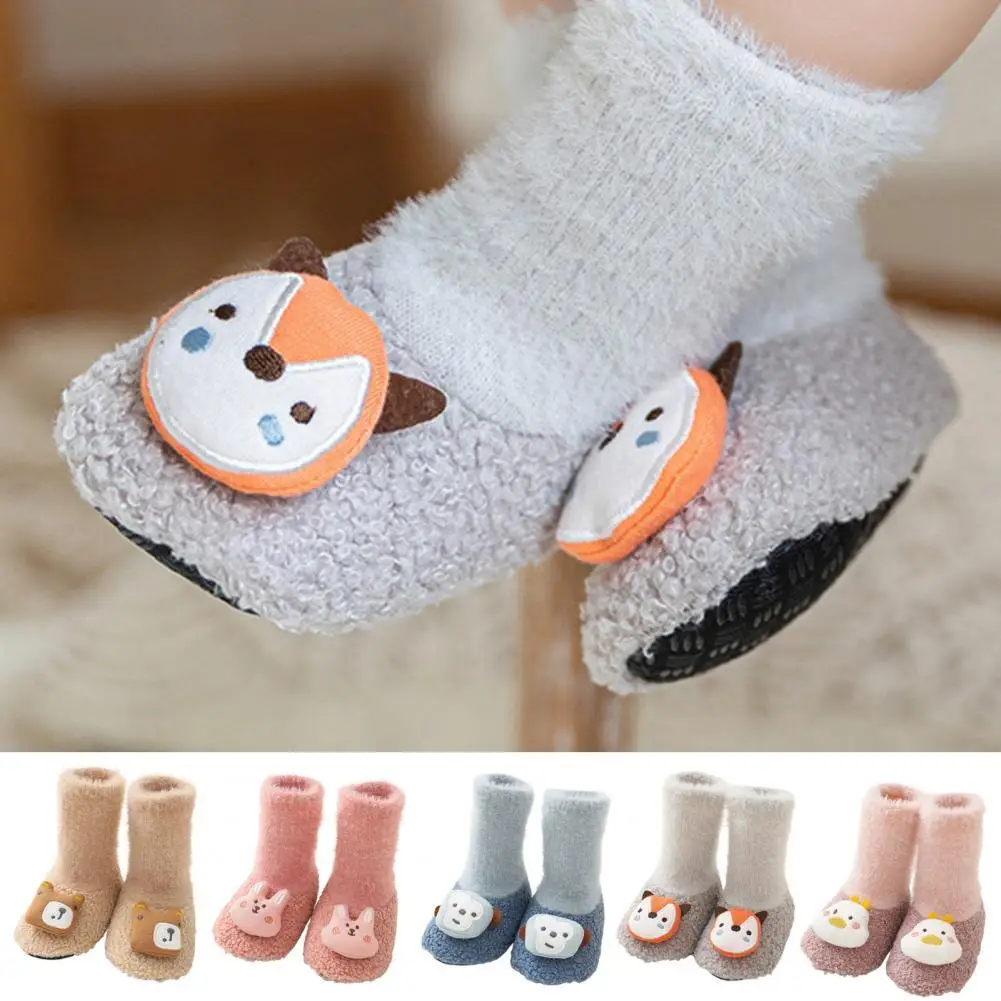 

Зимние Нескользящие короткие носки для детей 0-24 месяцев