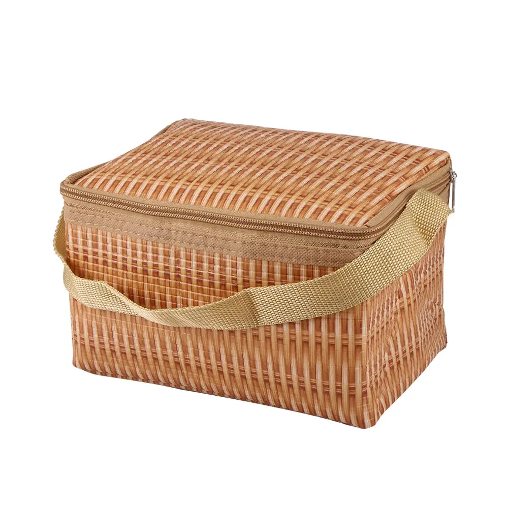 Outdoor Rattan Woven PatternLunch Box Food Bag 3-Layer Lunch Pouch for Camping Picnic Hiking Storage Accessories | Спорт и