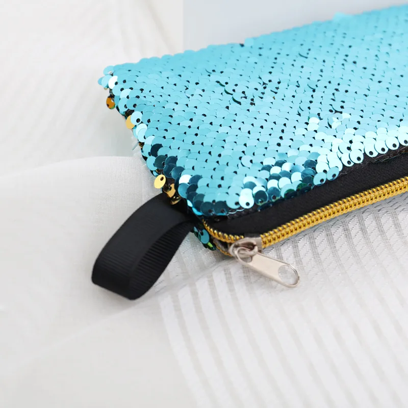 Sandro hand zipper sequin pencil case stationery bag student creative | Канцтовары для офиса и дома