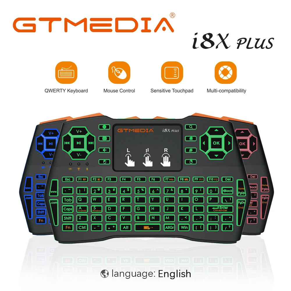 GTMEDIA i8X Plus английская Spainish португальский версия Air Mouse Мини Сенсорная панель