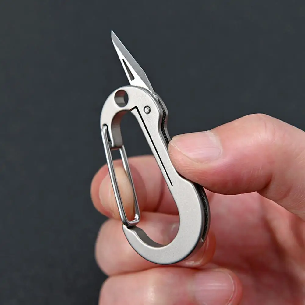 

Climbing Buckle Wear-resistant High Strength Easy to Carry 2-in-1 Climbing Buckle Knife Snap Clip for Food Bag Cutting