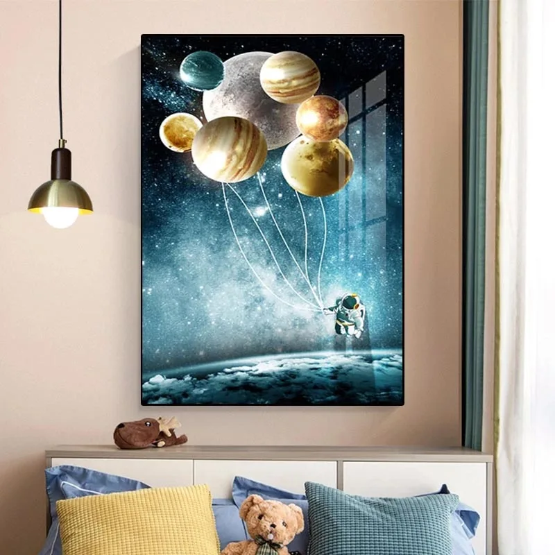 

Astronaut Space Fantasy Planet Wall Art Canvas Painting Posters and Prints Nordic Abstract Home Decoration Wall Pictures