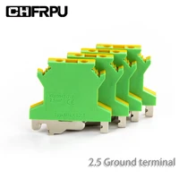 universal din rail mounted grounding terminal 10pcs uslkg2 5 screw connector electrical crimping terminal