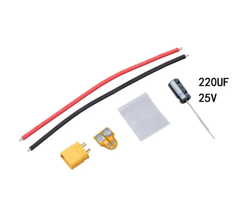 Силовой фильтр XT30 с крышкой 220 мкФ 25V 2-6S для радиоуправляемых FPV гоночных Фристайл