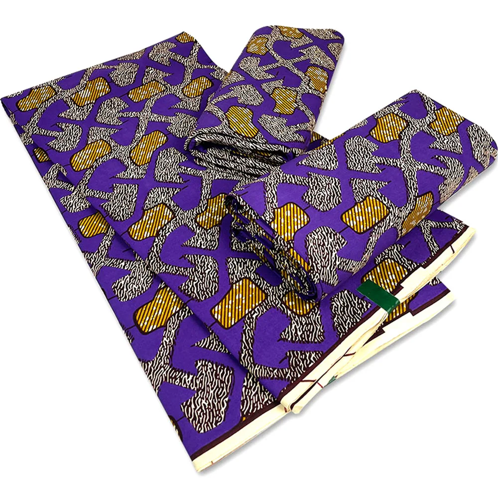 

100% Skin tissu Cotton High Quality 2021 African Ankara Prints Robe Wax Fabric Class Design Nigerian Style Dress Sew H0429