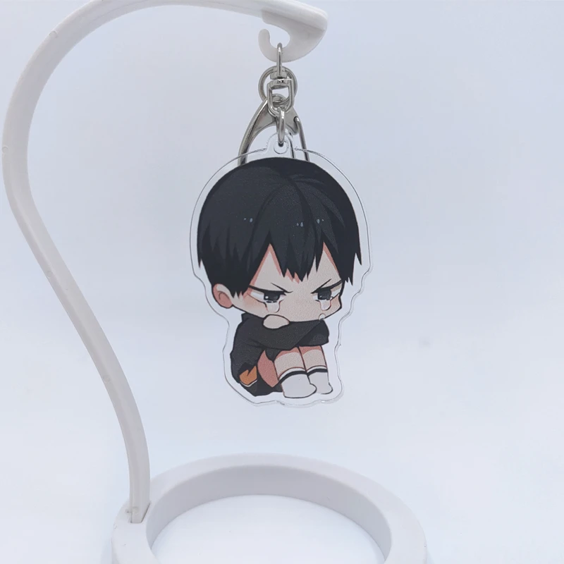 

Haikyuu Shoyo Hinata Tobio Kageyama Anime Keychain Keyrings Acrylic Double Sided Backpack Cartoon School Bag Pendant Xmas Gifts