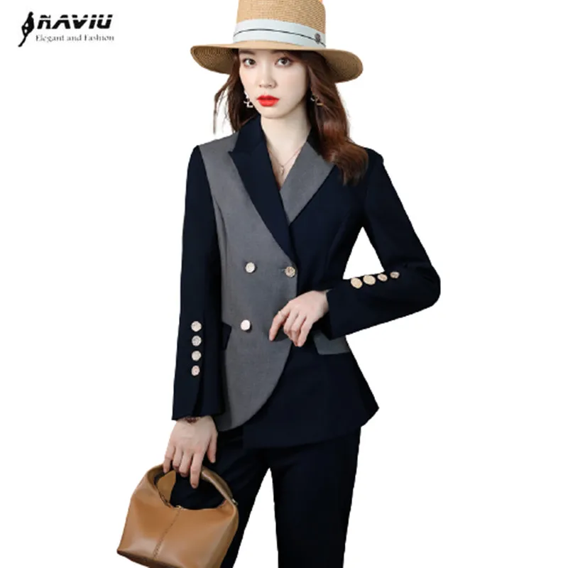 Naviu Women Suits 2022 New Fashion High End Professional Temperament Casual Formal Slim Blazer And Pants Office Ladies Work Wear