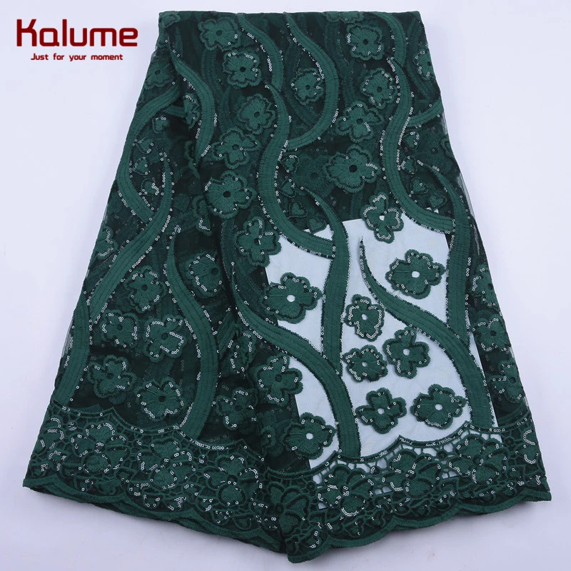 

Kalume Wedding African Lace Fabric Red French Milk Silk Lace Fabric Embroidery Nigerian Tulle Lace Fabric With Sequins Lace 2104