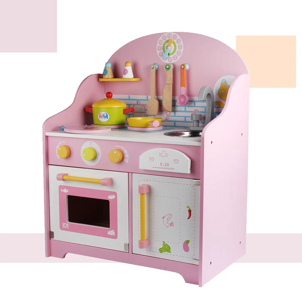 

Girls Wooden Simulation Kitchen Set Pretend Cooking Toys Role Play Kitchen Utensils Children's Cooking Toys Kitchen