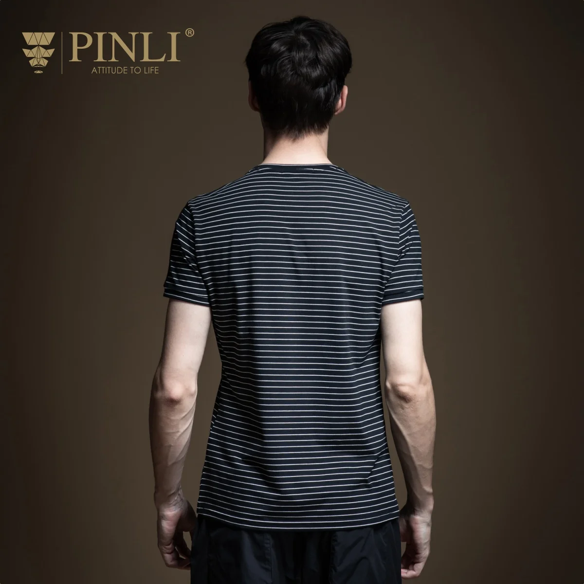 Pinli 2020 летняя новая тонкая футболка с О-образным вырезом в полоску цветным блоком