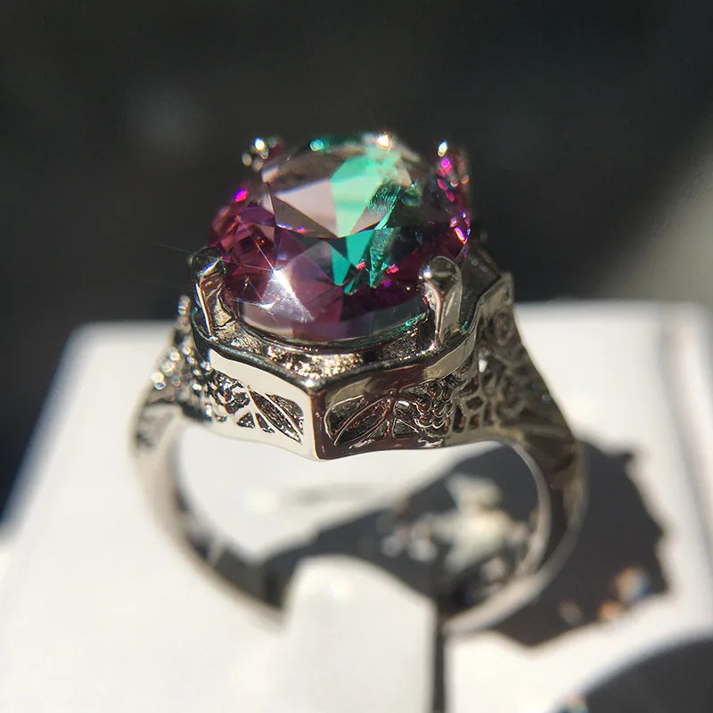 Кольцо с радугой мужское роскошное ограниченная серия alliance anillos mujer панк