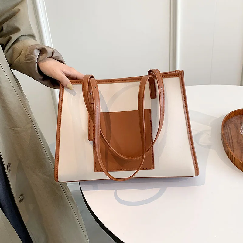 

Вместительная сумка-тоут для женщин, модная Осенняя холщовая Сумочка на плечо, брендовые дизайнерские сумки для покупок