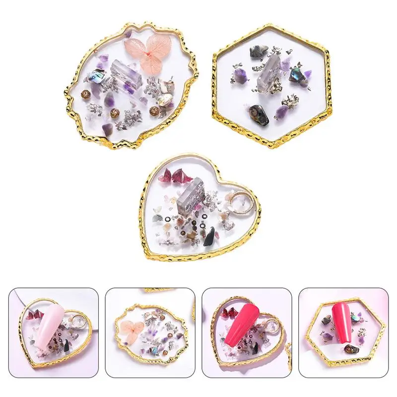 

3Pcs Nail Art Plates Nail Mixing Trays Color Mixing Plates Display Plates