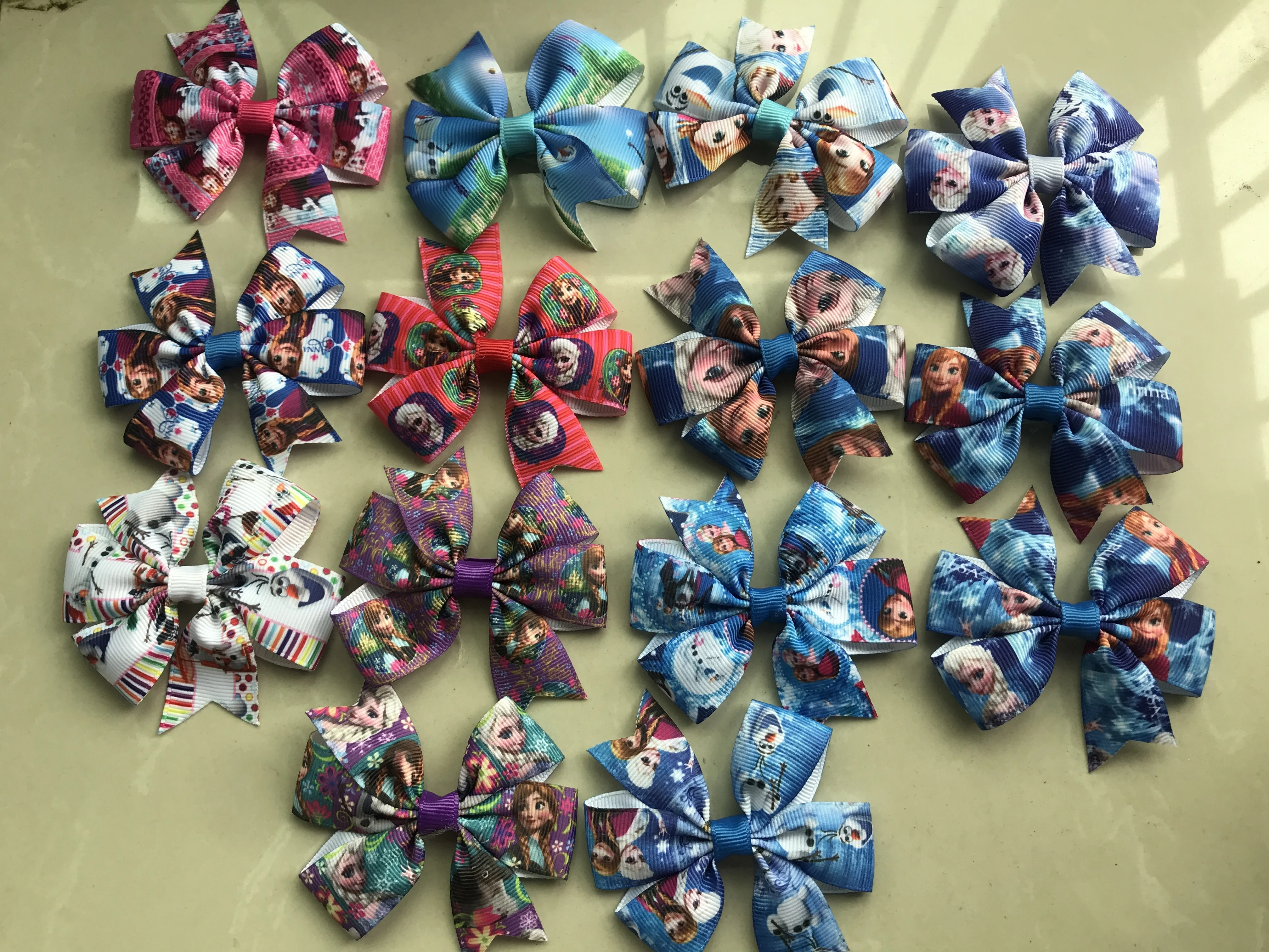 48 шт. заколки для волос с бантом девочек|ribbon packaging|bow top flat bootbow mama hair bows |