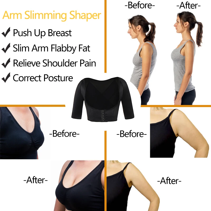 Upper Arm Shaper Post Surgical Slimmer Compression Sleeves Humpback Posture Corrector Slimming Arm Wraps Weight Loss Tank Tops