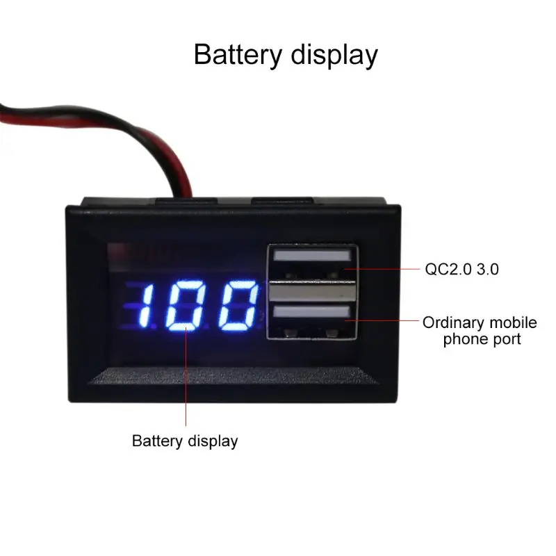 Индикатор емкости аккумулятора 12 В измеритель напряжения с QC 2 0 3 быстрая зарядка