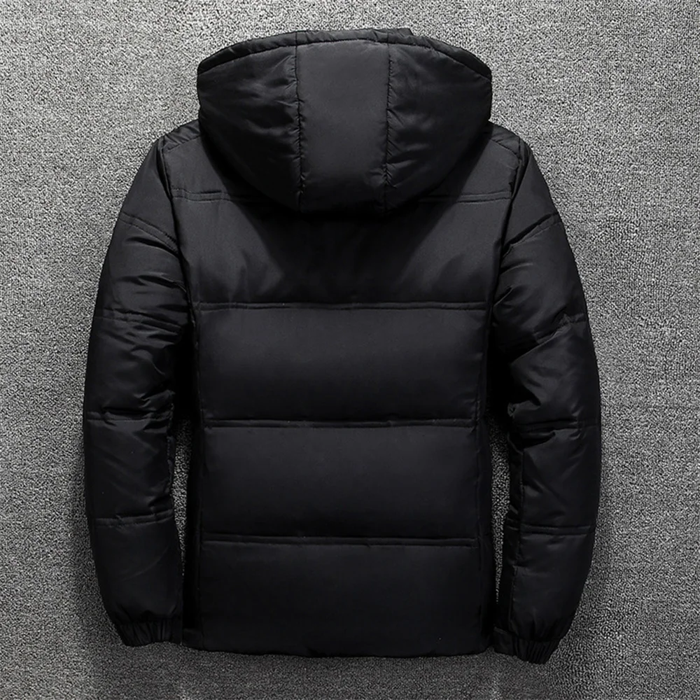 Men Outwear Coat Winter Autumn Thicken Padded Down Jacket Hooded Slim-Fit Short Down Jacket Warm Thicken Hooded Thick Warm Coat