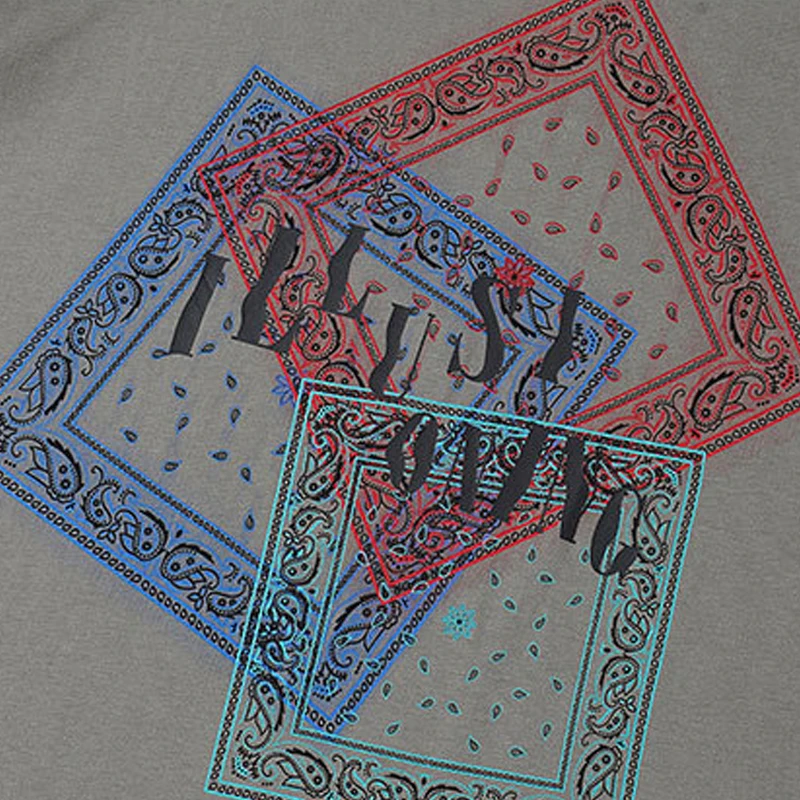 

ELKMU 2021 Men Summer T-shirt Bandana Print Hip Hop Streetwear Short Sleeve Tshirts Streetwear Tops Tees Shirts Male Loose HE789