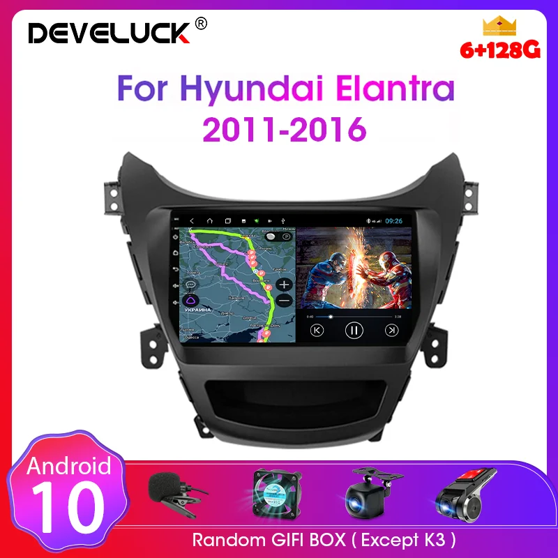 Android 10 Car Radio Multimedia Video Player Navigaion GPS 2 din DVD Stereo Head unit For Hyundai Elantra Avante I35 201 -2016 