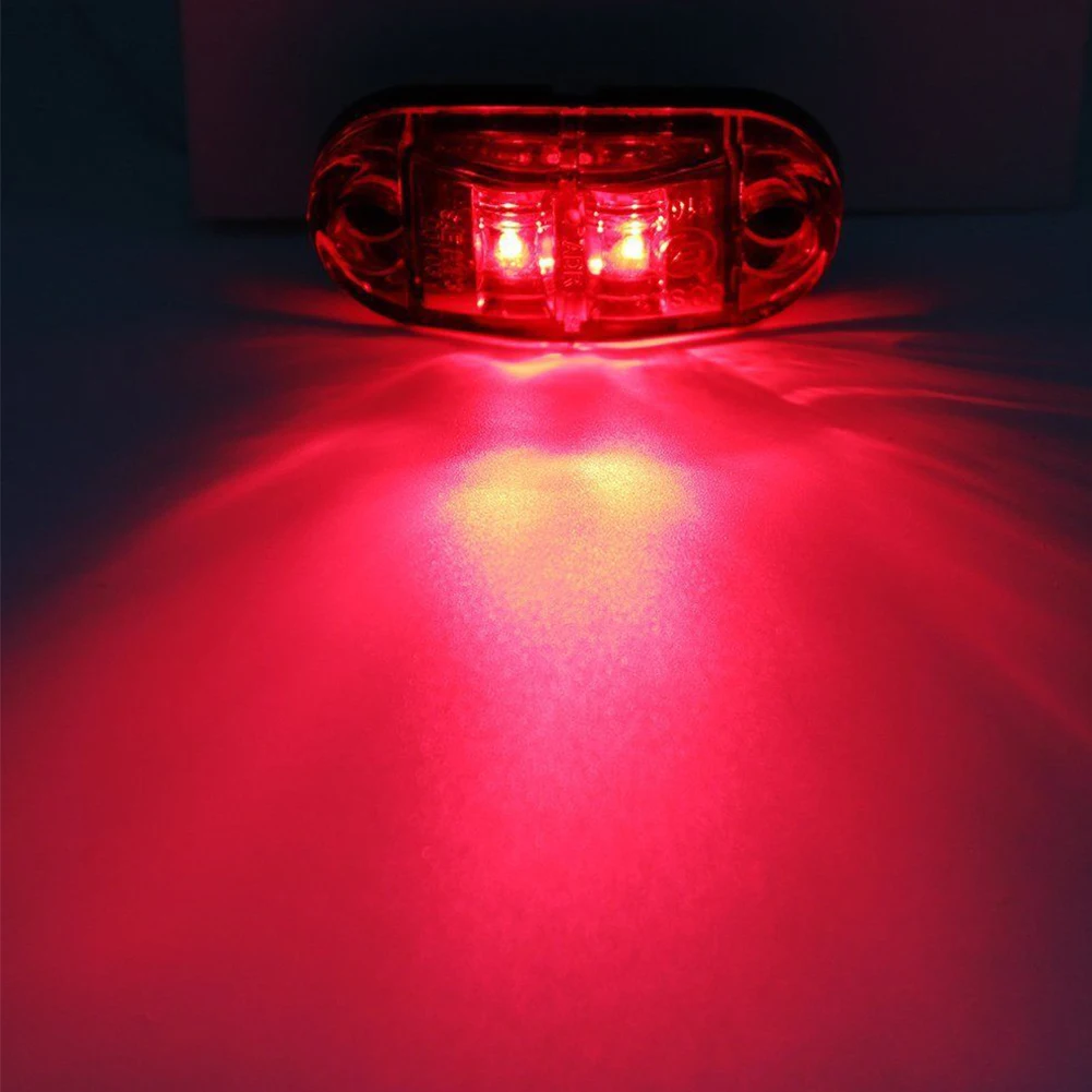 

5pcs Amber and 5pcs Red LED Car Side Marker Lights for Trailer Truck Pickup RV Oval 2.5"