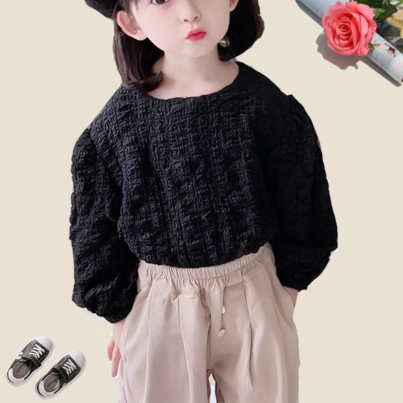 

New 2021 Spring & Autumn Baby Shirts Children's Clothing Cotton Kids Casual Tops Solid Bottoming Shirt for Teens for 12M-8Y