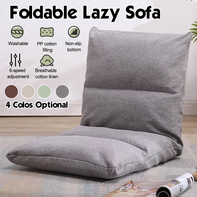 

Japanese Floor Chair Folding Adjustable Lazy Sofa Chair Floor Gaming Sofa Chair Padded Lounger Soft Recliner with Back Support