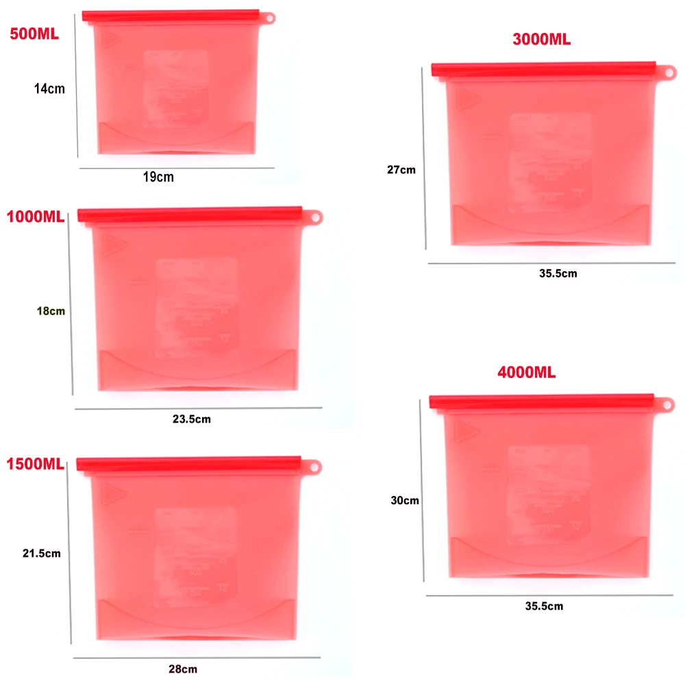 Силиконовый Пакет для хранения пищевых продуктов фруктов хлебное печенье
