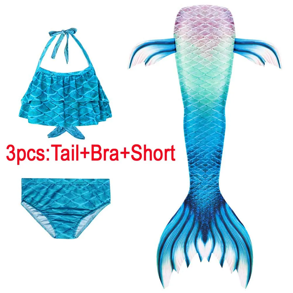 3 шт./компл. костюм Русалочки маленькой принцессы детские костюмы Русалочий хвост