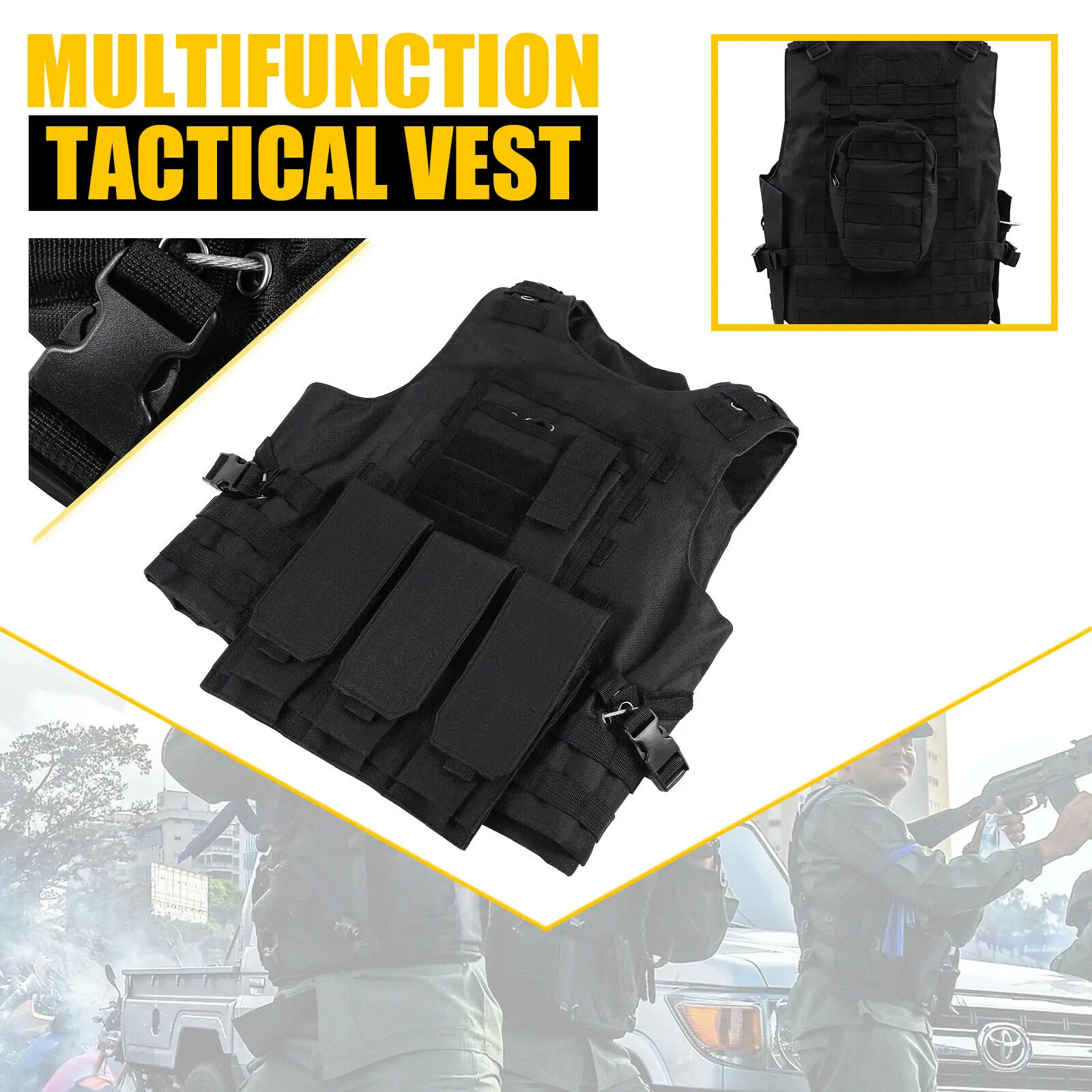 

Hunting Tactical Vest Military Molle Plate Carrier Magazine Airsoft Paintball CS Outdoor Protective Lightweight OTV USA