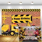 Фон для фотосъемки с изображением строительного дня рождения самосвал День Рождения Вечеринка фон для фотосъемки торт стол Мальчик День Рождения декорации фоны