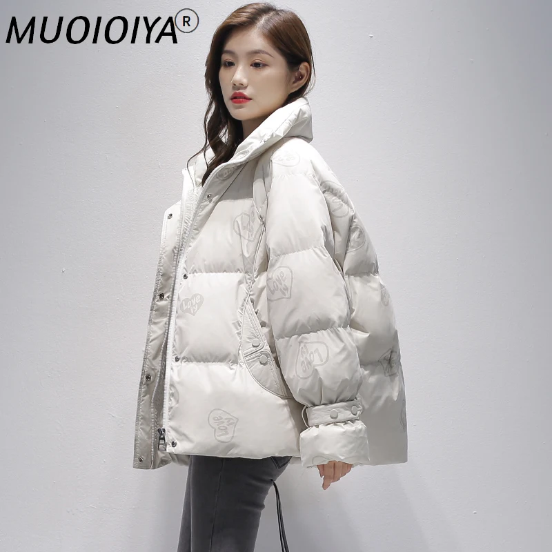 

2022 New Fashion Winter Coats Women White Duck Down Jacket for Woman Hooded Thick Parka Korean Style Blouson Femme SQQ487