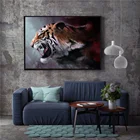 Винтажный постер, домашний декор, художественное изображение ниже картины тигра на холсте, картины для гостиной, настенное украшение